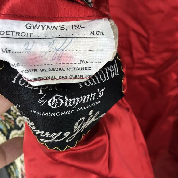 Vintage Smoking Coat Jacket Mens Large XL Gwynn - Picture 7 of 8